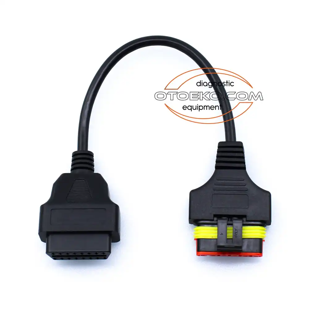 Benelli 6-Pin Old Type (Delphi MT05) to 16-Pin OBD2 Motorcycle Diagnostic Adapter Cable - 2